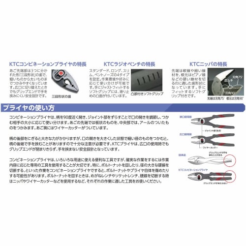Kyoto Machinery Tools (KTC) Radio Pliers PSL-200BN
