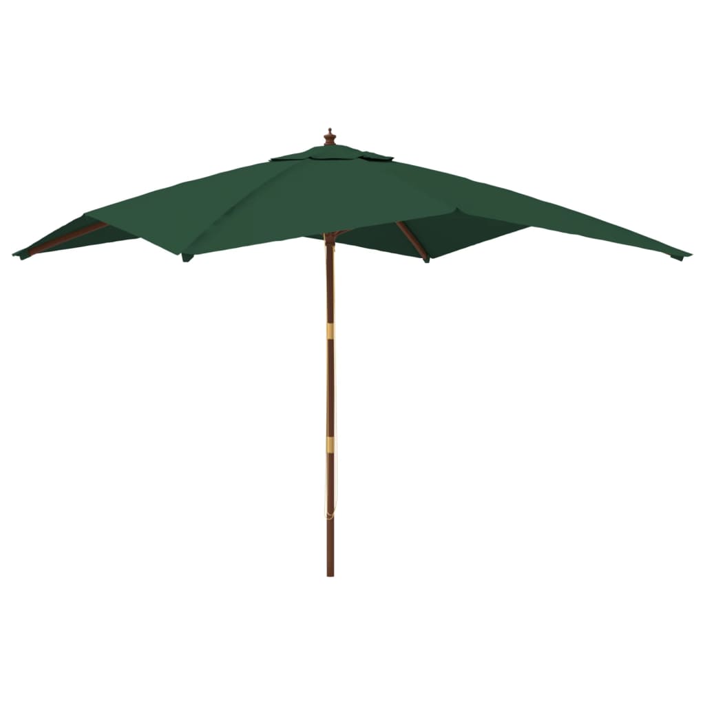 Vidaxl Parasol Ogrodowy Na Drewnianym Słupku, Zielony, 300X300X273 Cm