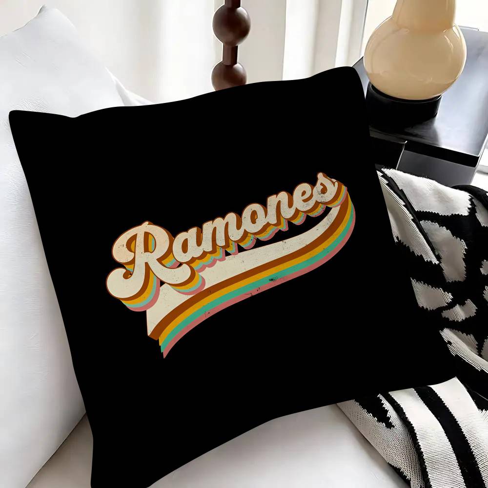 Band RRamones Pillow Case Fashion Square Pillowcase Bedroom Sofa Room Ins Decoration Leisure