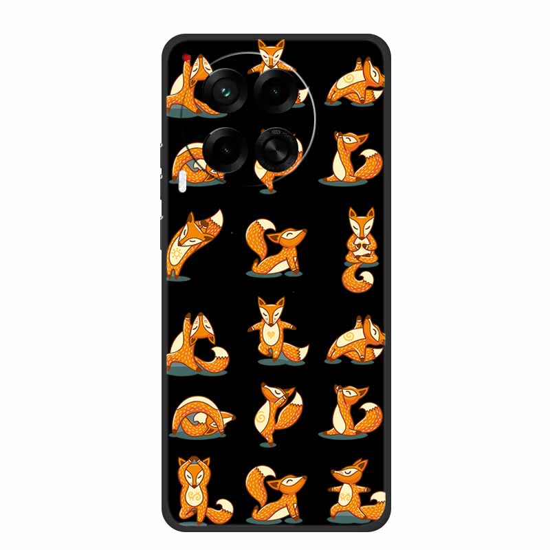 Черный силиконовый чехол для Tecno Camon 30 Premier Pro Чехол Мультяшный кот Мягкая задняя крышка Чехол для телефона Tecno Camon 30 S 30S Pro