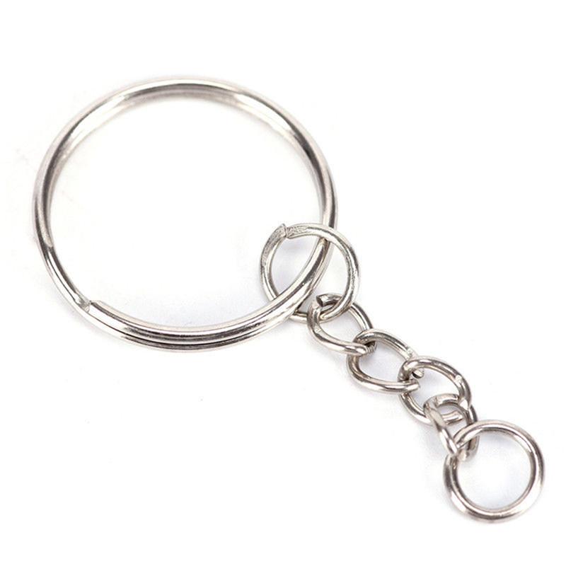 50Pcs Diy Polished Silver Key Rings Key Chain Split Ring Short Jewelry Findings