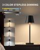 LED Table Lamp Touch Sensor Rechargeable Desktop Night Light 3 Colors Dimming Wireless Reading Lamp For Hotel Bar Bedroom Decor