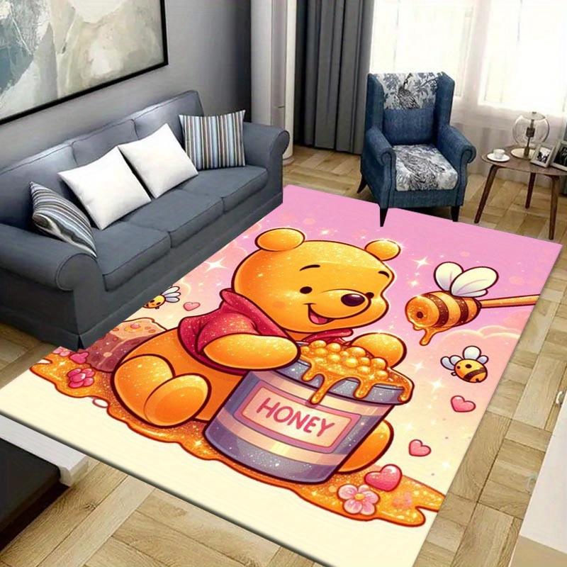 1pc Winnie The Pooh Pattern Area Rug Soft Flannel Floor Mat for Living Room,Office,Bedroom and Carpet,Sofa Coffee Table Floor Mat