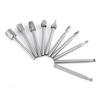 10pcs High Speed Steel Burrs Rotary Files Woodworking Carving Tool Set 1 8inch Shank