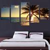 5Pcs/Set Sunset Sea Coconut Tree Wall Unframed Painting Living Room Home Decor