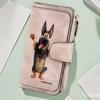 Cartoon-themed wallet, featuring a German Shepherd design, women's model, foldable design. This multifunctional wallet includes a coin purse with a