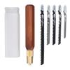 Hand Saw Kit Hex Shaped Rosewood Handle and 5 Jigsaw Blades Detachable Woodworking Hand Saw