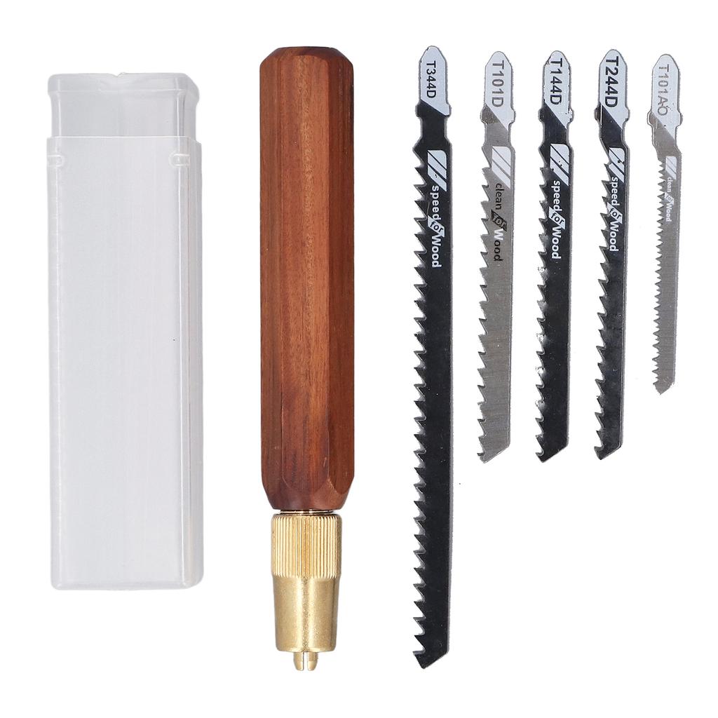 Набор ручной пилы с шестигранной ручкой из палисандра и 5 пильных полотен, съемная ручная пила по дереву