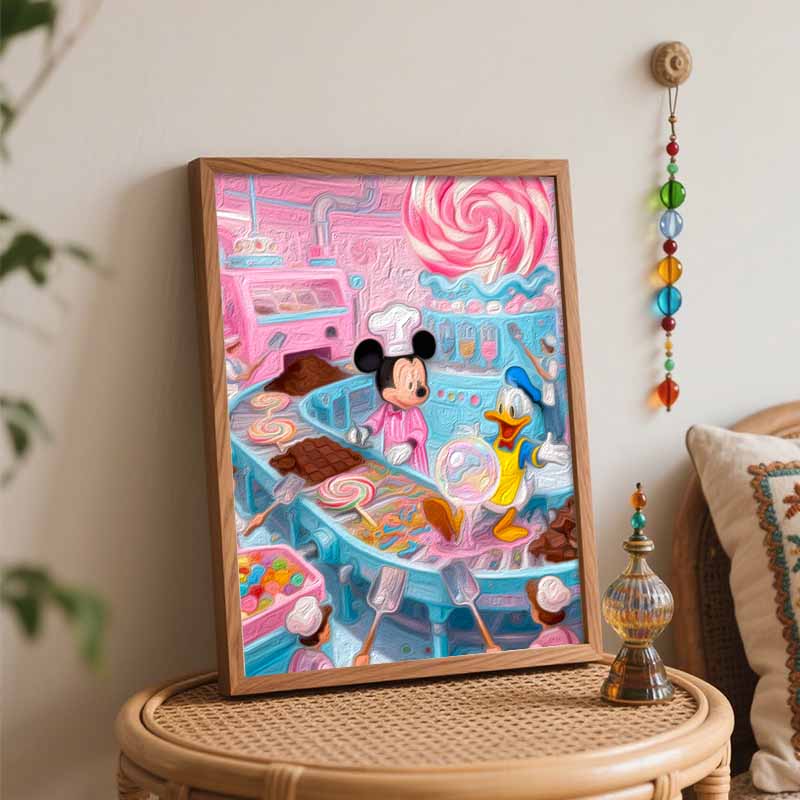 Disney Candy Factory Oil Paint Digital Painting Art Kit FillIn Painting Home Decor