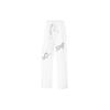 Fitness Series Letter Print Drawstring Straight Loose Sweat-Absorbing Knitted Sports Pants Women Pants Standard-White AKLU476-1