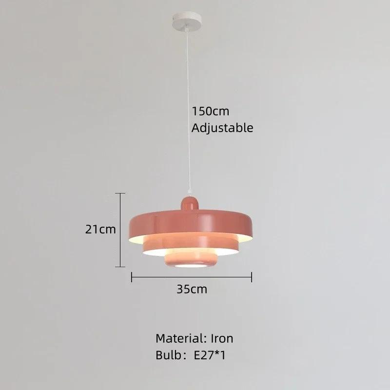 Минималистичная красочная металлическая подвесная люстра, светло-желтая, розовая, оранжевая, для столовой, бара, фойе, спальни, подвесной светильник, лампа с цоколем E27