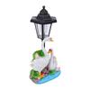 Solar Light Swan Statue Decor Garden Lantern Swan Decorative Ornament Hand Painted White Color for Outdoor Porch Lawn