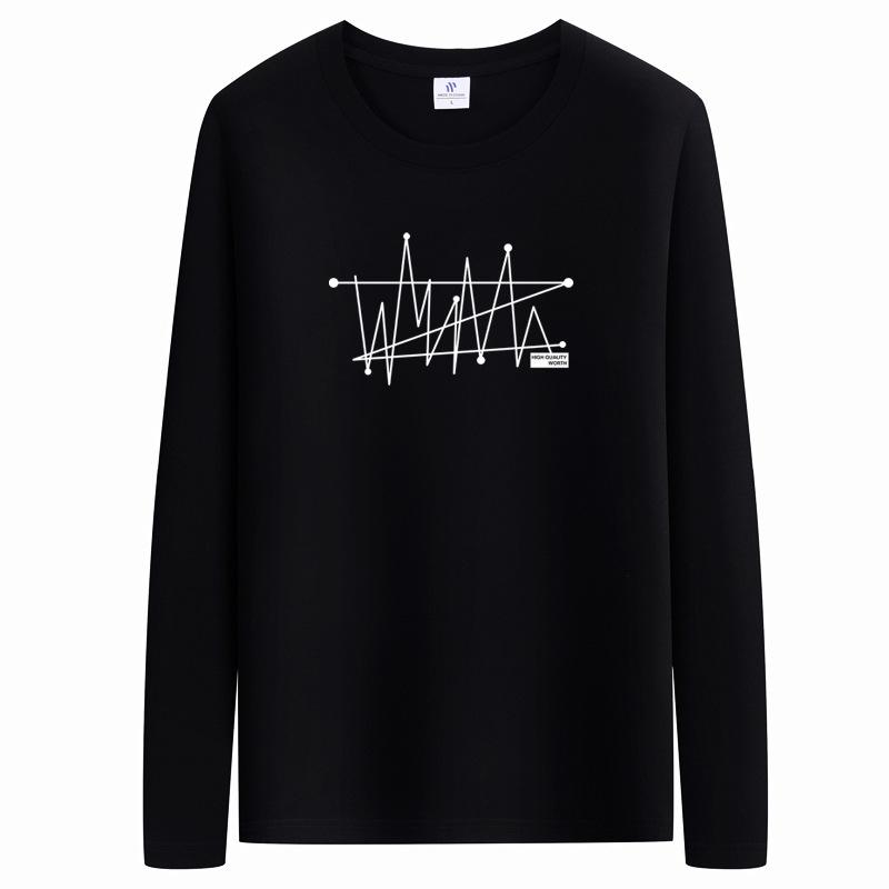 Мужские модные повседневные футболки и топы с длинным рукавом и круглым вырезом