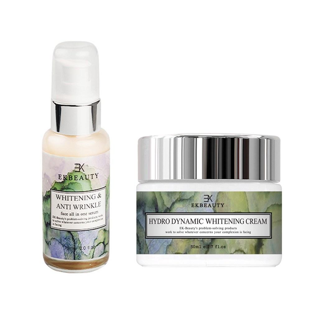 EK Beauty Отбеливающая Сыворотка от Морщин Все-в-Одном + Отбеливающий Крем Набор из 2 штук