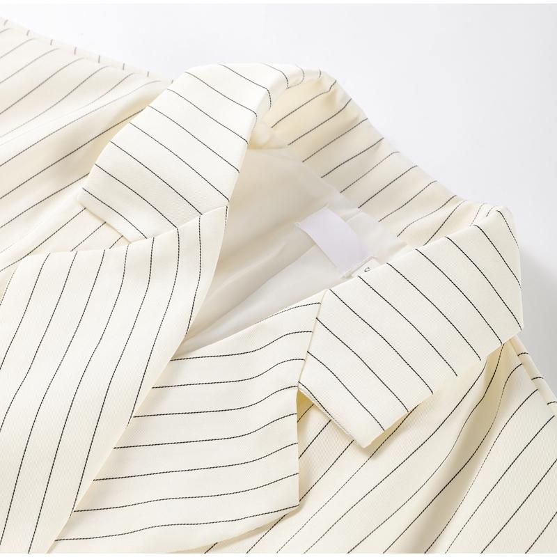 Модные женские костюмы с полосатым жилетом и брюками, без рукавов, с отложным воротником, женский комплект из 2 предметов, весна-лето 2025, повседневный