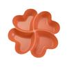 4-Compartment Appetizer Serving Platter Wheat Straw Unbreakable Food Storage Tray Four Leaf Clover Shape Snacks Serving Dish