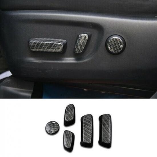 Carbon Fiber Seat Adjustment Button Cover Trim For Toyota Highlander 2021-2024