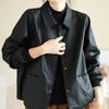 Coat for Women Thickened Plush Autumn Winter Oversize  Loose Casual Leather Button Jacket