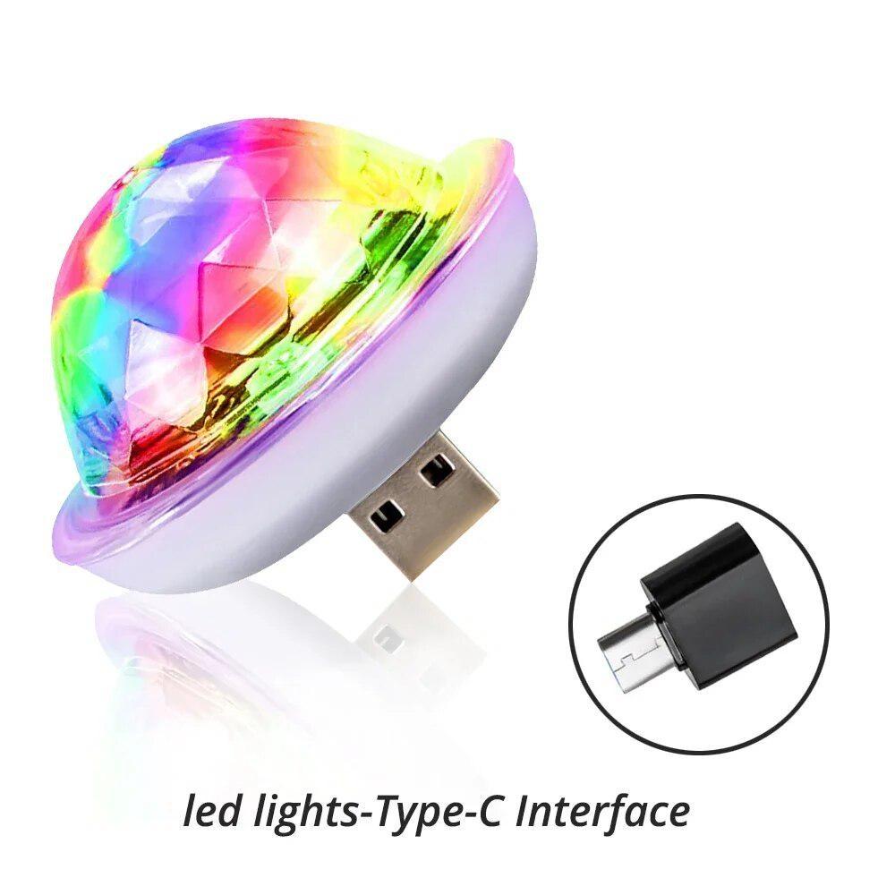 1 шт. USB Dj Лампа Светодиодная Барная Ночная Лампа Светодиодная RGB Дискотека Сценический Проектор Приветственный Микро Хрустальный Шар Звуковая Лампа для Вечеринки