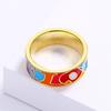 Fashion Irregular Shape Multicolor Epoxy Jewelry Ring Advanced Handmade Enamel Women's for Ring Wedding Jewelry Birthday Gift