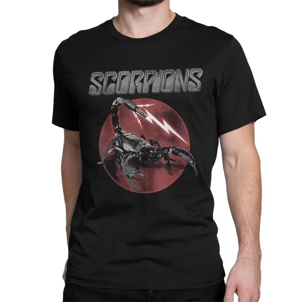 2026 Мужская Женская Футболка с Принтом Хэви Метал Scorpions Хлопковые Футболки С Коротким Рукавом Хард-Рок Группа Футболка Круглый Воротник Одежда Графика