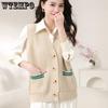 Autumn Women's Vest Cardigan Sweater Loose Fashion Vest Knitted Vest Top Spring and Autumn
