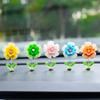 5Pcs Car Interior Shaking Head Beautiful Daisy Flowers Ornament Shake Head Decor Double-sided Tape Ornament Interior Accessories