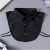 Women Fashion Solid Colour Black White Vertical Small Flip Collar Detachable Versatile Shirt Jumper Jumper Fashion False Collar