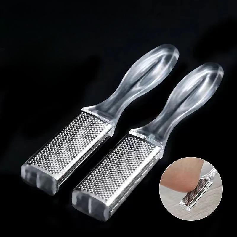 Двусторонний напильник для ног и средство для удаления мозолей, инструмент для ухода за кожей, пластиковый портативный напильник для педикюра
