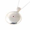 [verona-locket] Кулон-медальон с рубином, овальный, серебряная цепочка, 48 см