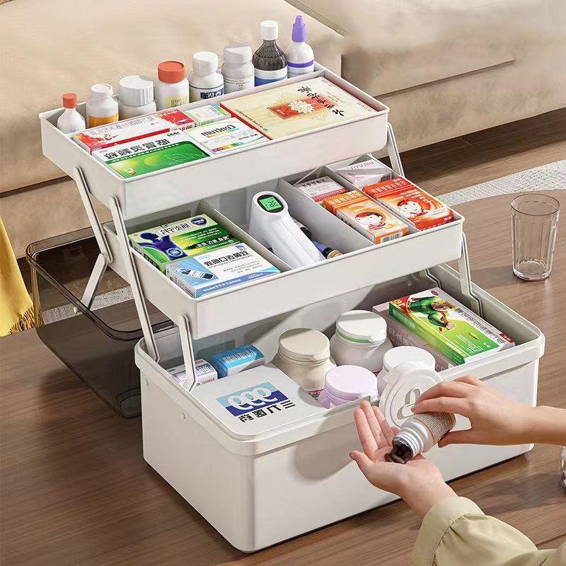 Аптечка Бытовая Медицинская коробка большой вместимости Стоячая коробка для лекарств Для семейного общежития Необходимо многослойное хранение мусора