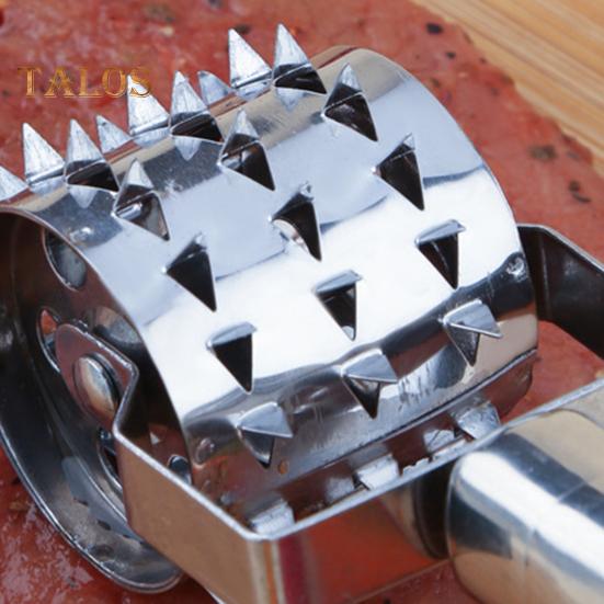 Тендерайзер для мяса, роликовый молоток, лезвие из нержавеющей стали, вращающаяся ручка, кухонный инструмент для стейка, курицы, свинины, говядины, пиццы