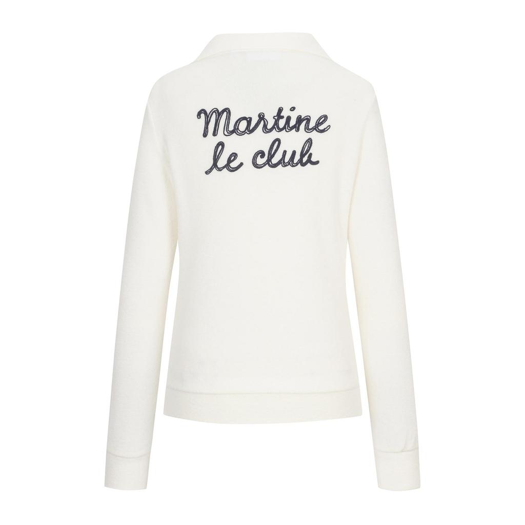 MARTINE GOLF Fluffy Half Zip Up T Shirts_Off-White