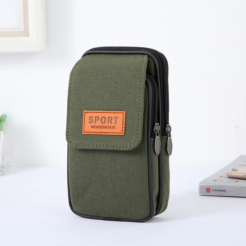 New Canvas Multifunctional Cell Phone Waist Bag - Fashionable, Durable, and Wearable
