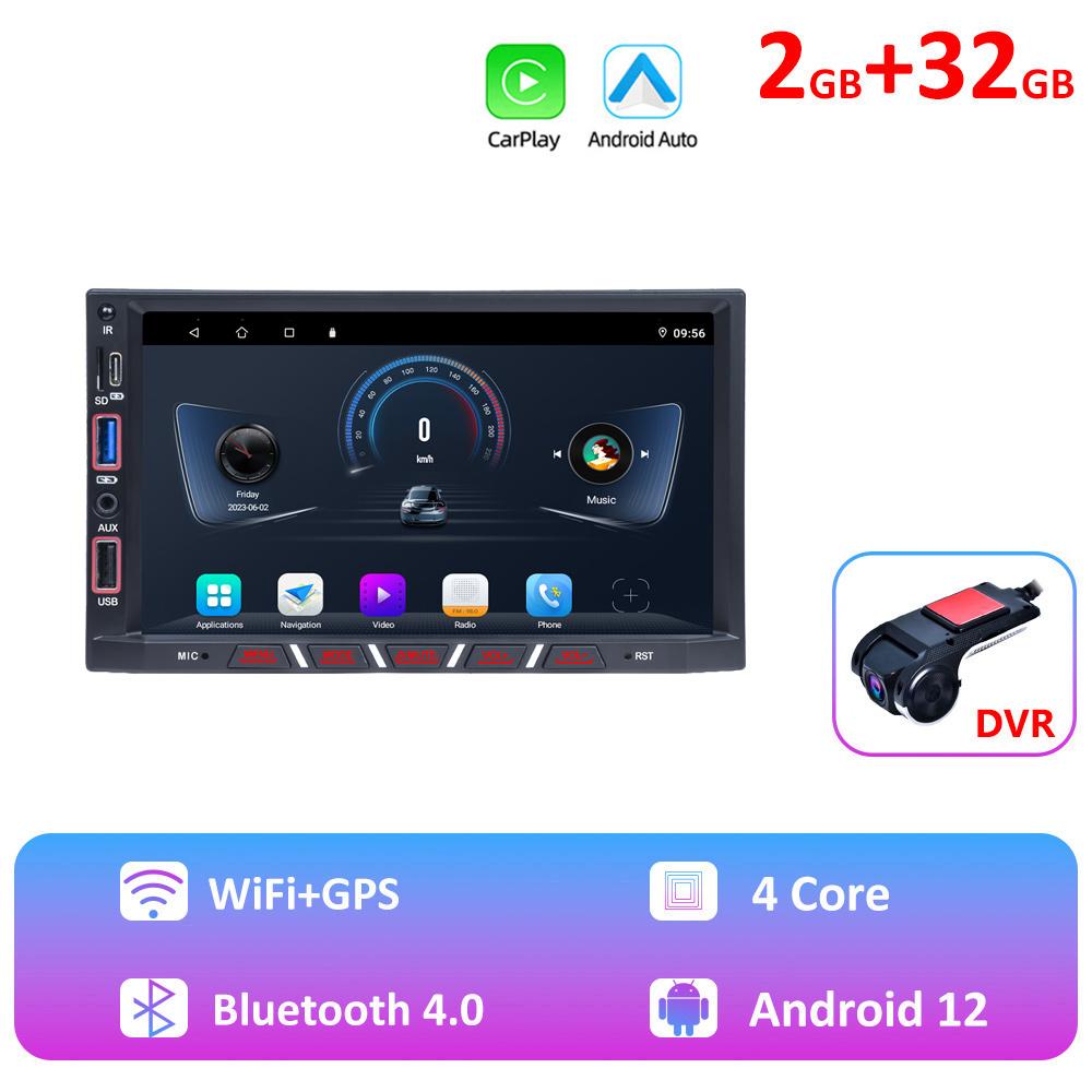 Reakosound 7'' Android Car Radio CarPlay Universal Car Gps Screen Adjustable 2 DIN Car Stereo Radio Navigation Player Head Unit