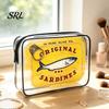 Multi Purpose Stationery Storage Pouch Sardine Can Cosmetic Bag, Clear Waterproof Makeup Pouch, Zipper Lightweight Bag for Gym Closure Travel Toiletry