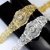 Fashion Dress Belt Crystal Wedding Jewelry Gold Color Metal Chain Link Length Adjustable