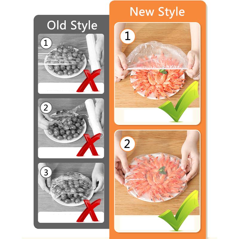 1000/500/300/100/50/10 ШТ. Многоразовые Прочные Крышки для Хранения Продуктов для Мисок Эластичные Крышки для Тарелок Вакуумные Пакеты для Кухни для Свежего Хранения Продуктов
