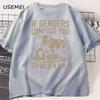 If Genders Confuse T Shirt Funny Bull Humor Y2k Short Sleeve Farm Tshirt Fashion Cotton Loose Summer T Shirts Oversized Tee