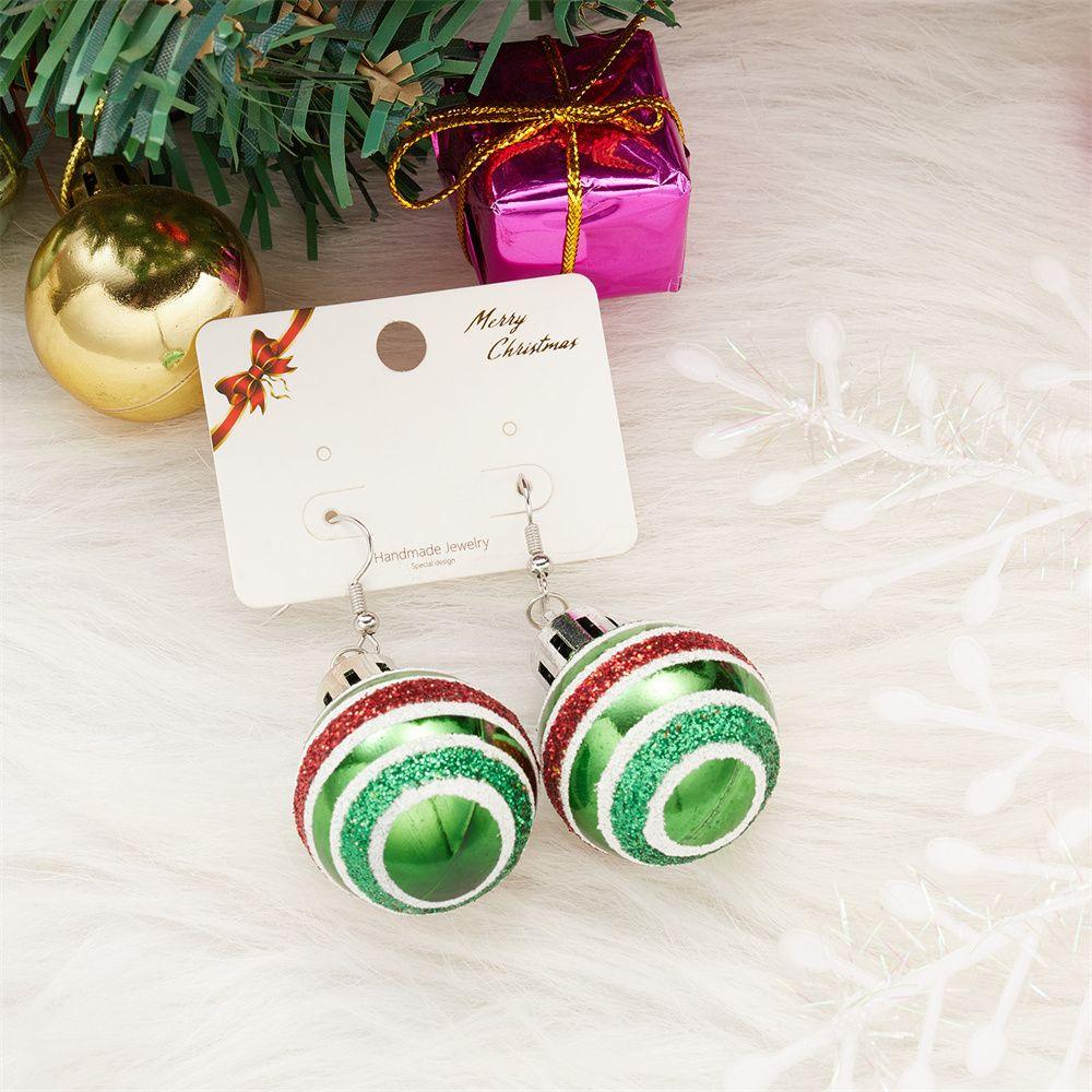 Colorful Decoration Birthday Gift Fashion Snowflake Shape Stars Christmas Earrings Spherical