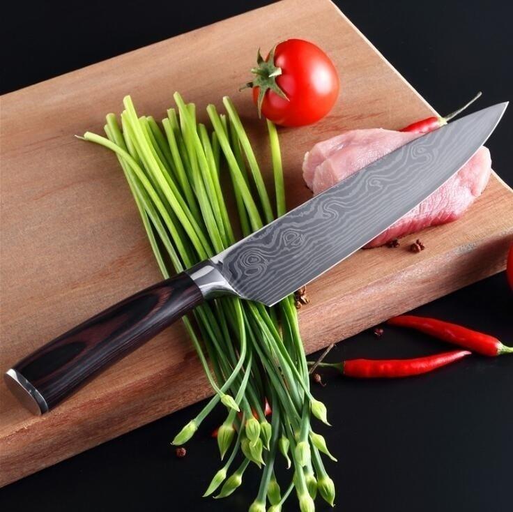 8-inch Chef Professional Japanese-style Damascus Steel Meat Cutting Tools Cooking Tools Kitchen Supplies