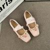 2024 Luxury  Lace Tie Leg Satin Silk Ballet Flats Woman Square Toe Bowknot Elastic Band Ballerinas Ladies Wedding  Floral Shoes