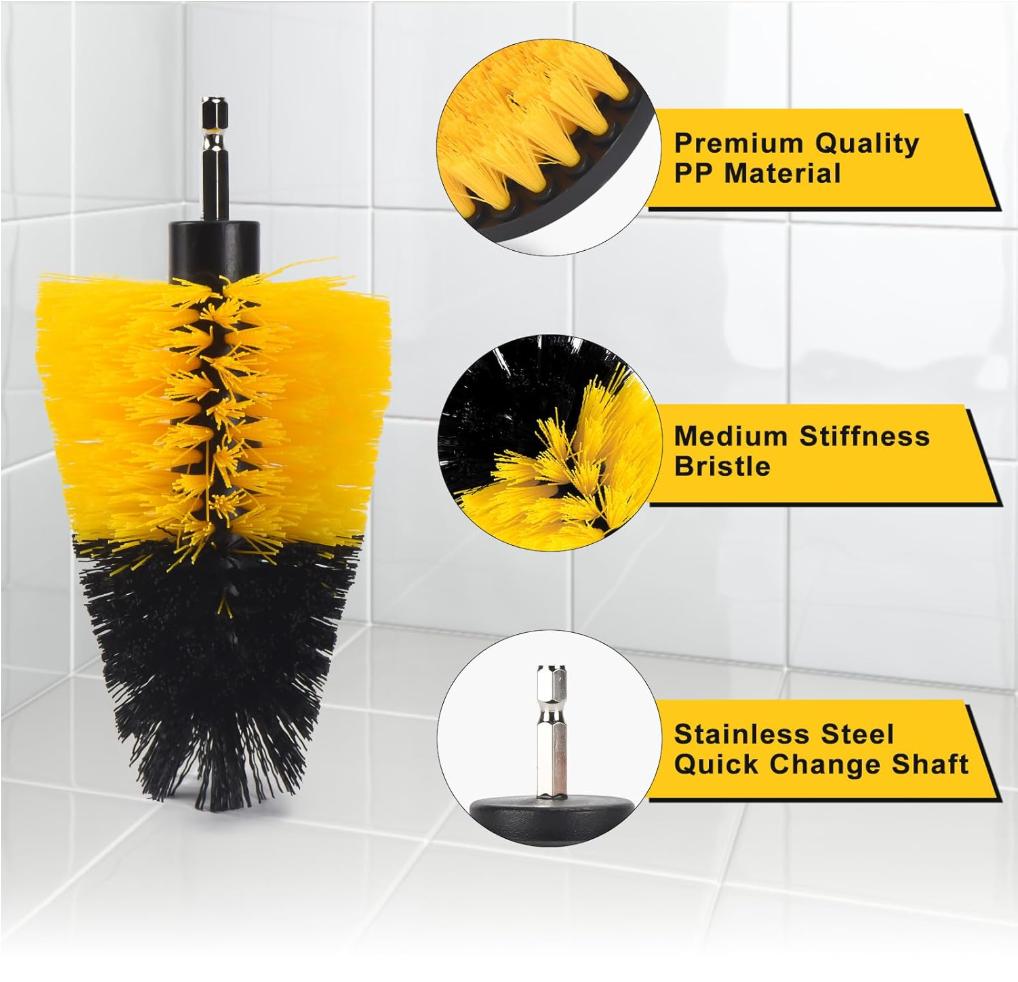 Industrial Grade Multi-Purpose Abrasive Power Scrubber Cleaning Kit Customizable  Nylon Drill Brush Bristle Length 1