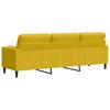 3 Seater Sofa with Decorative Cushions Yellow 210 cm Velvet
