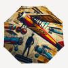 Aircraft, Aviation Themed Automatic Opening and Closing Umbrella, Brightly Colored 8-rib Portable Umbrella, Suitable for Men and Women, A Pe