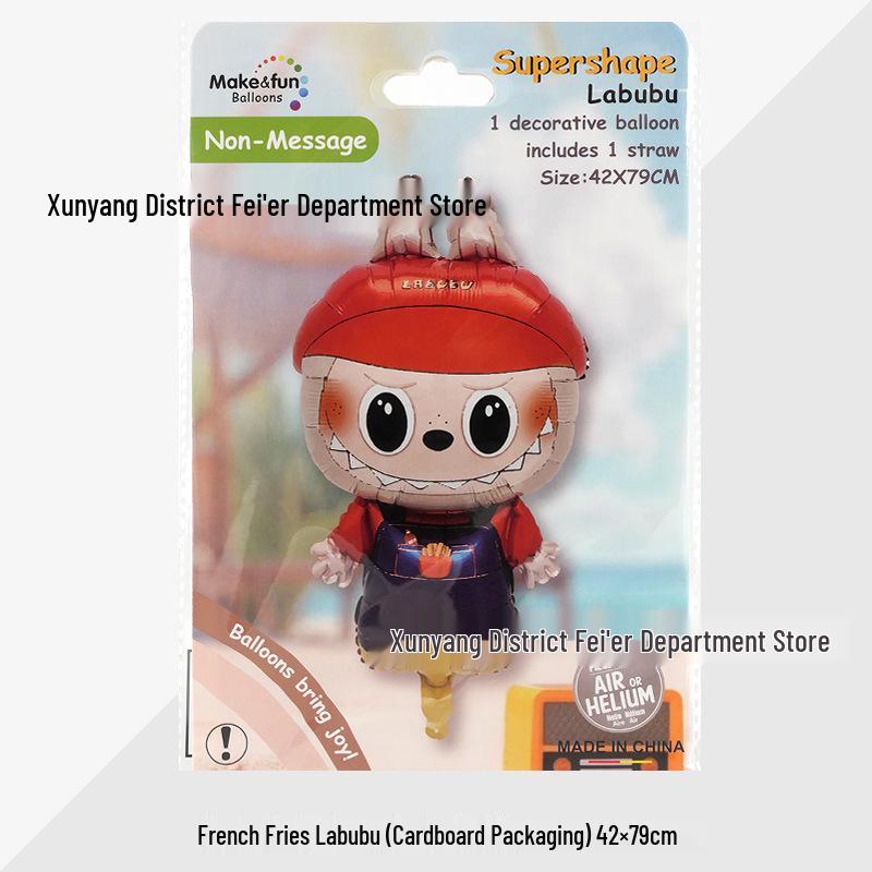 Очаровательное мультяшное украшение из фольгированного шара Лабубу для зимней вечеринки по случаю дня рождения