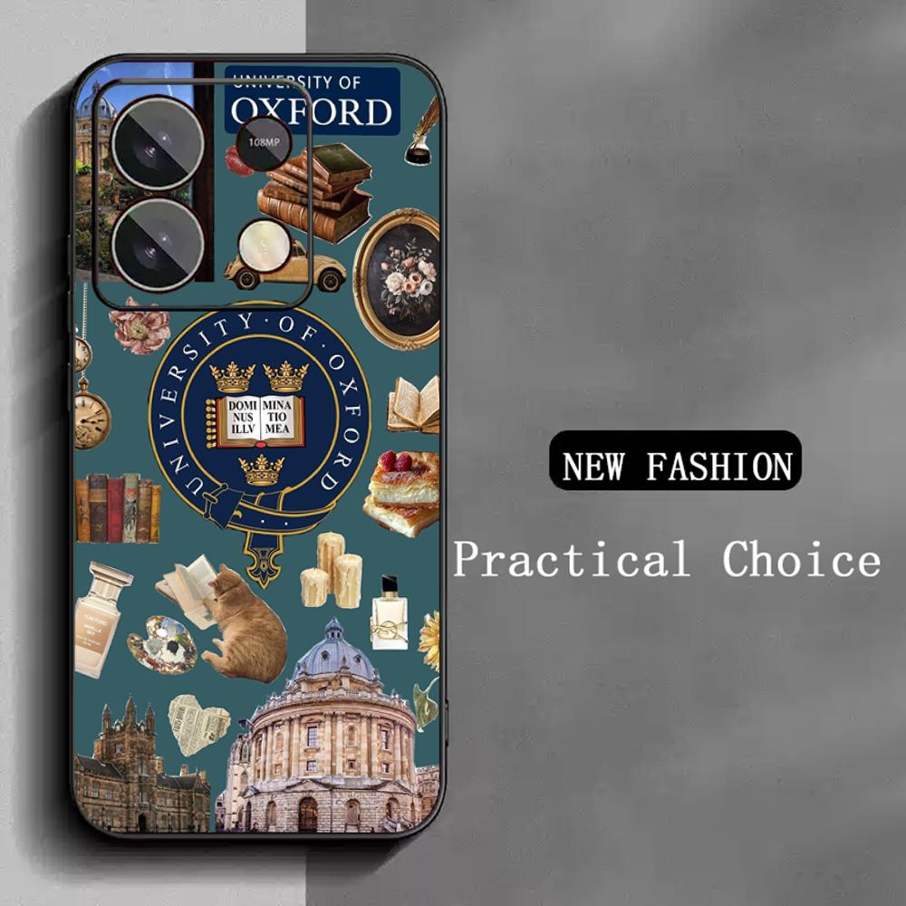 Oxford University pattern design Phone Case For Redmi Note 14 13 12 11 Pro Plus S 5G 14C A3 Soft Black Phone Cover