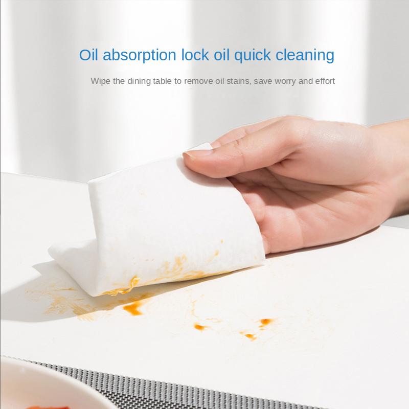 Кухонные салфетки Большой пакет мощного удаления пятен и жирных пятен Одноразовая чистка вытяжки Плита Кухонные влажные салфетки Мягкие, не повреждают руки