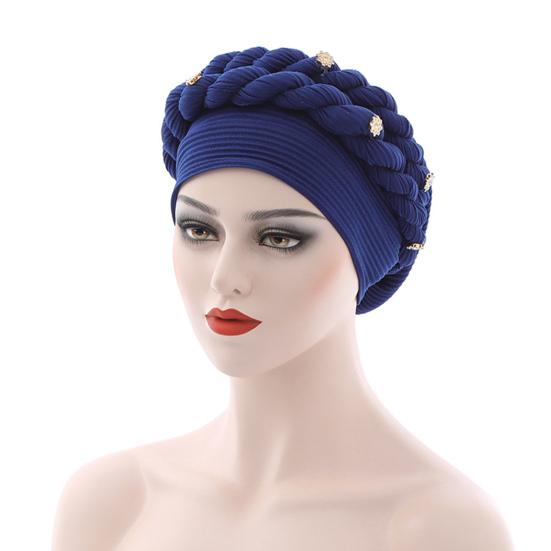Turban Cap Flower Braids Headdress Lightweight Twist Headwrap Party Accessories