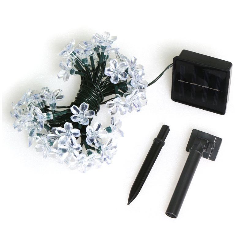 LED Solar Cherry Flower String Wedding Christmas Day Outdoor Waterproof Garden Flower Decoration Lantern